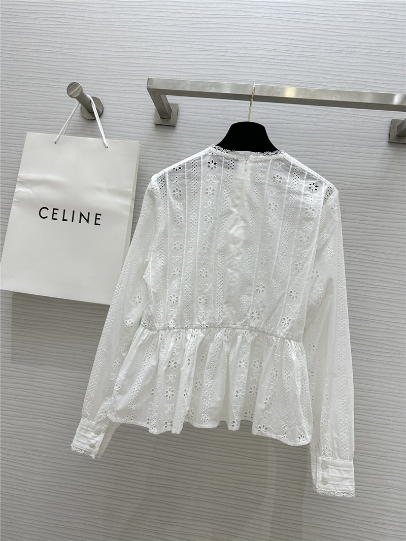 Ce1i*e hollow embroidered arc de triomphe logo top replicas clothes