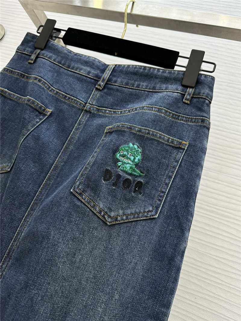 D10r embroidered denim skirt replica d&g clothing