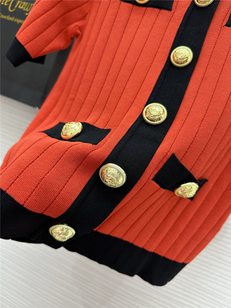 Balmain Red Cropped Cardigan Red