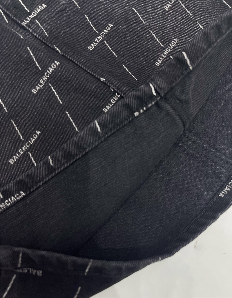 Ba1en*iaga diagonal stripe logo denim skirt replicas clothes