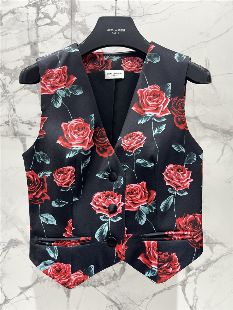 Sa1nt Lau*nt rose print jersey vest