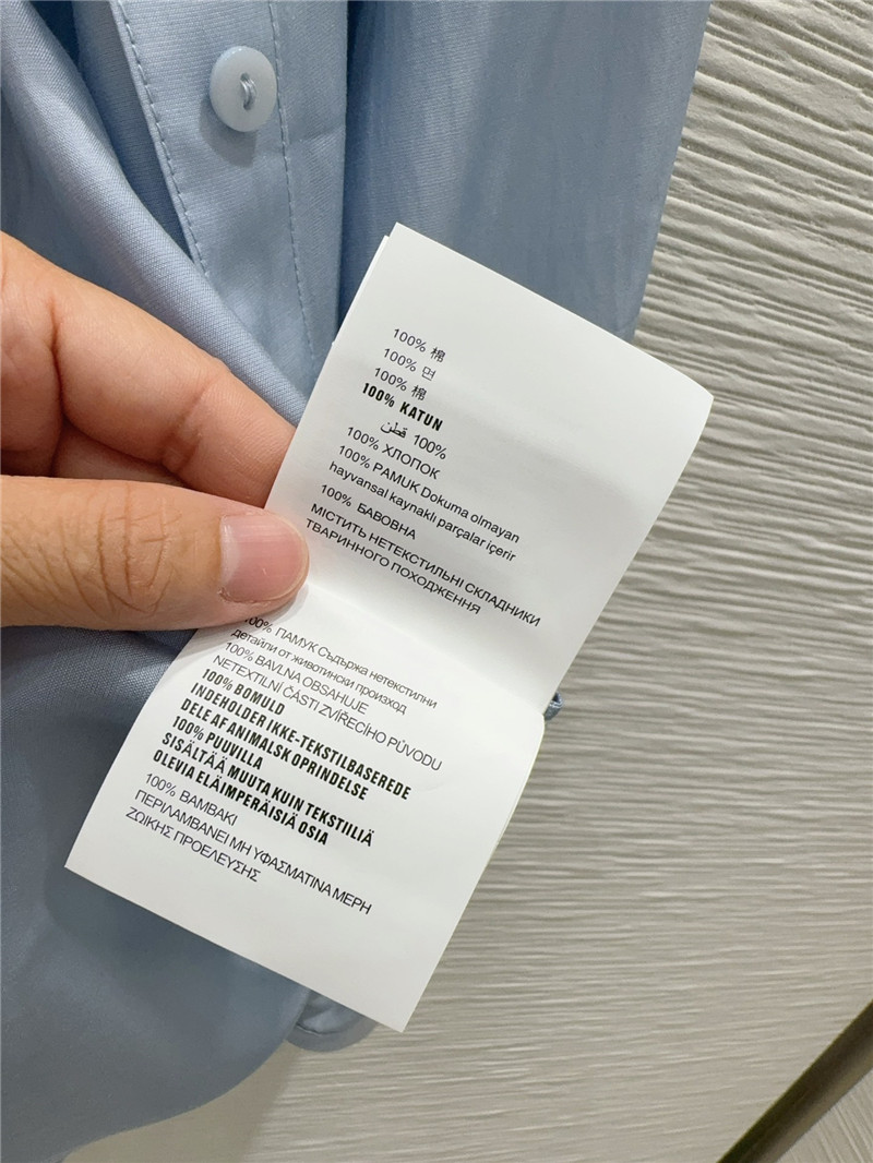 Pra*a silk cotton light micro-transparent shirt replica clothes