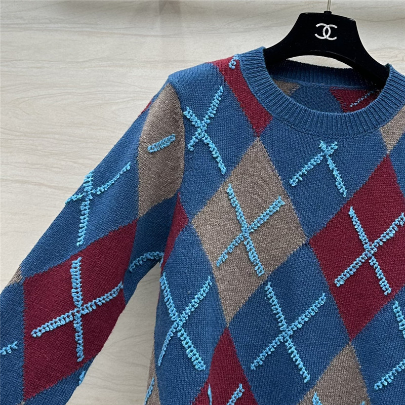 Ch**el knitted crew neck top replica designer clothes