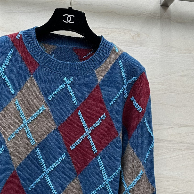 Ch**el knitted crew neck top replica designer clothes