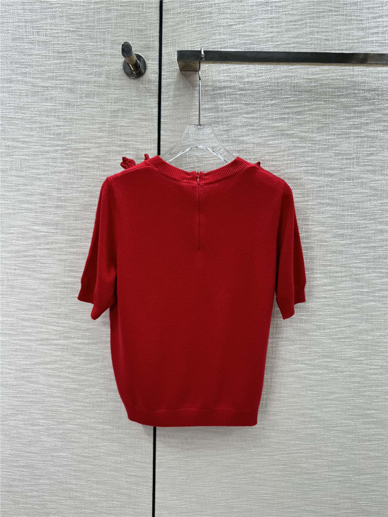 Va1e*ntin0 3d floral knitted short sleeves replica clothing