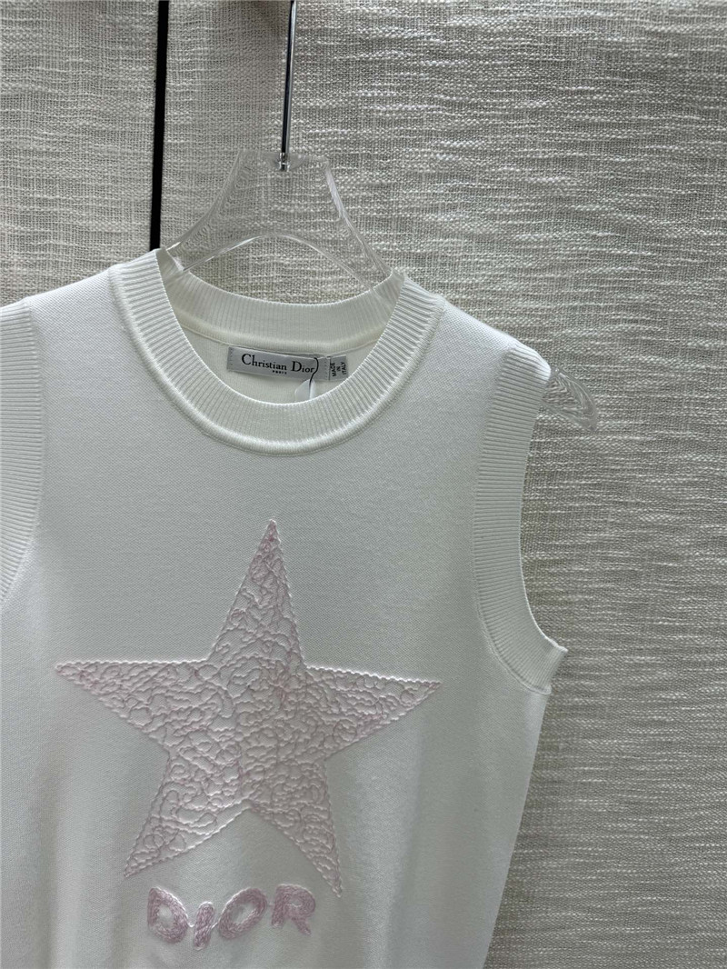 D10r embroidered five-pointed star knitted vest replicas clothes