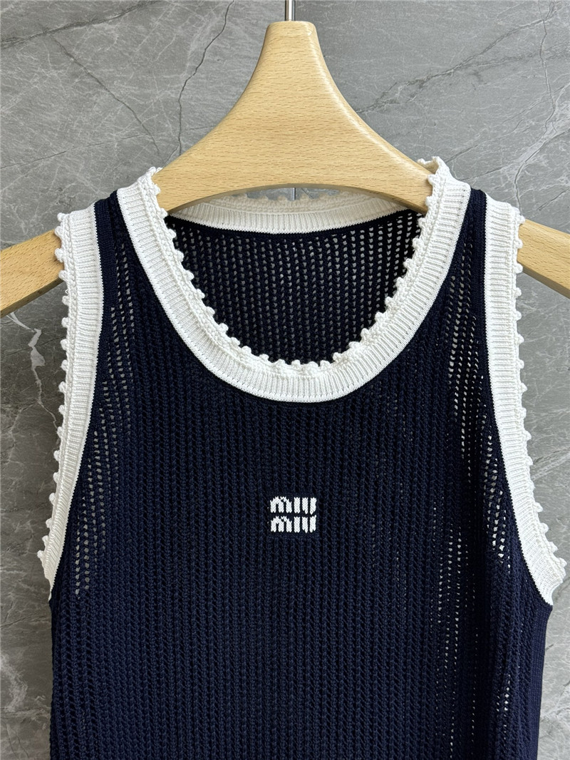 M1um1u colorblock hollow vest dress replica d&g clothing