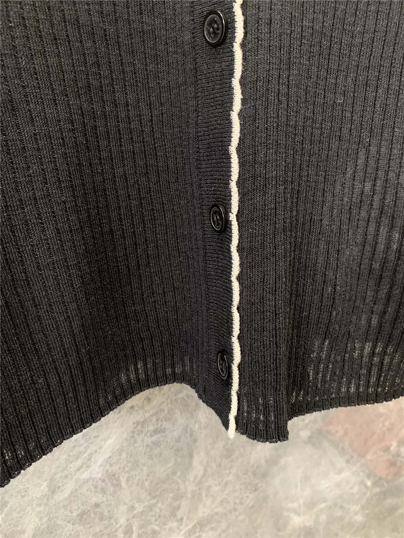 Miu Miu Logo V-Neck Cardigan in Black