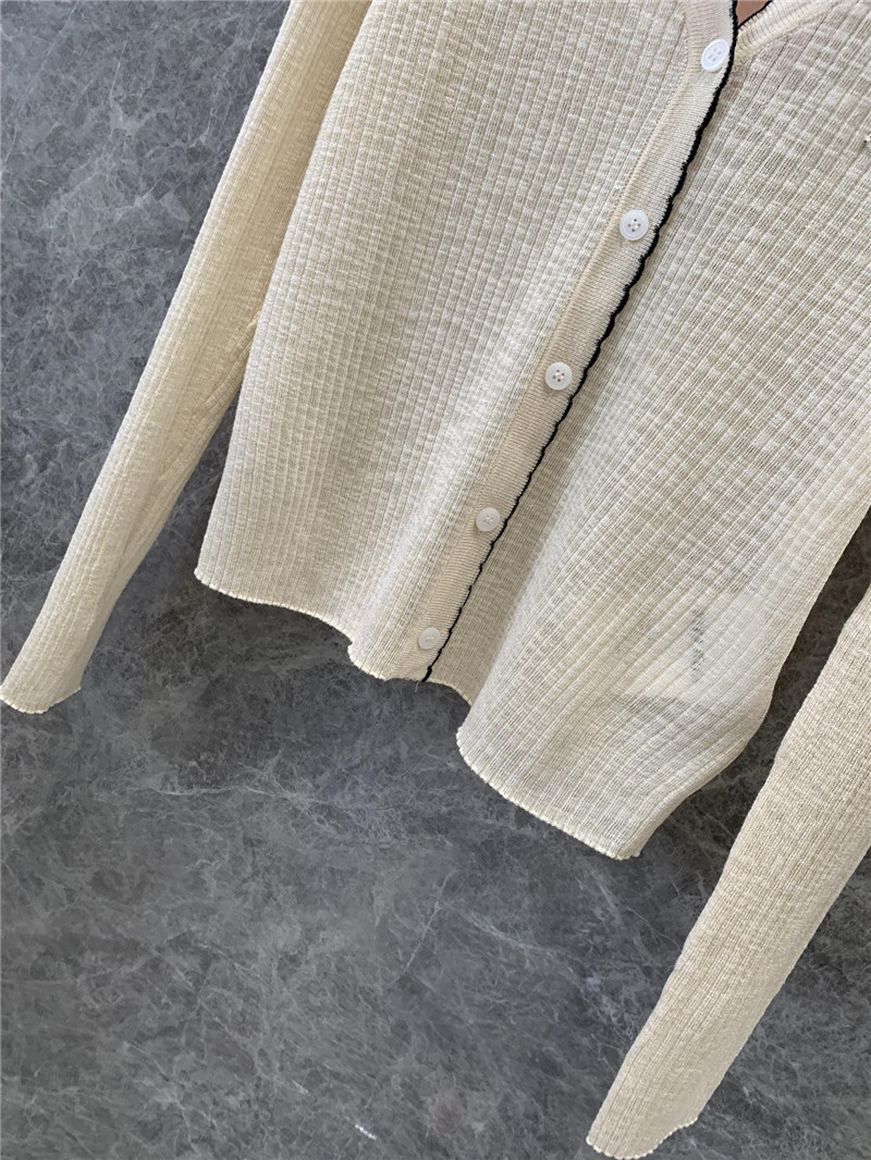 M1um1u micro logo v-neck lace knitted cardigan replicas clothes