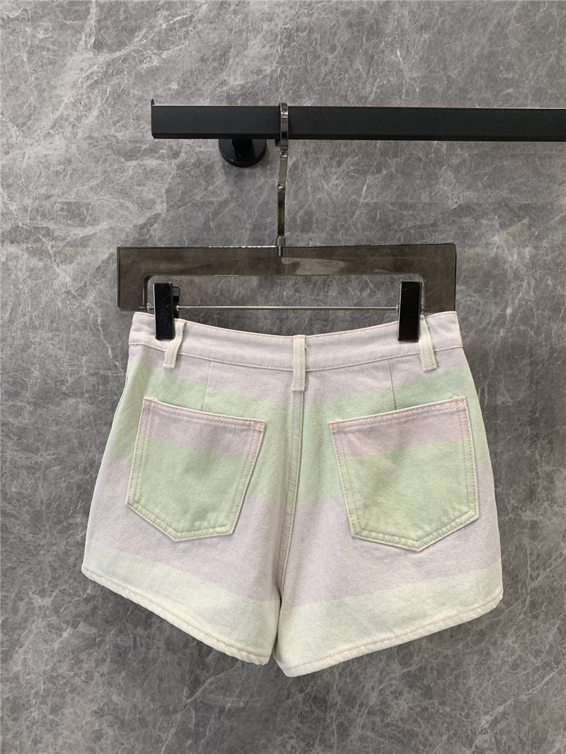 Ch**el new color block denim shorts replica clothes