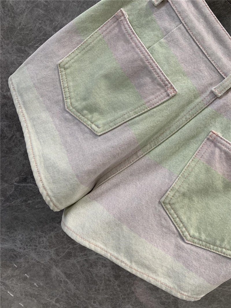 Ch**el new color block denim shorts replica clothes