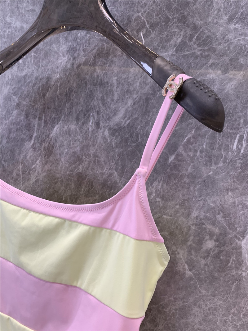 ch**el D1am0nd buckle sling one-piece swimsuit replica clothes