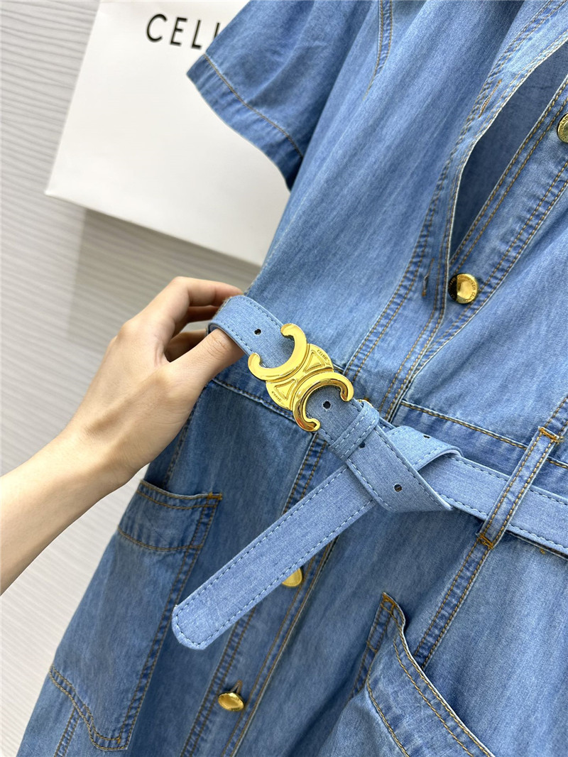 Ce1i*e lightweight denim dress replica d&g clothing