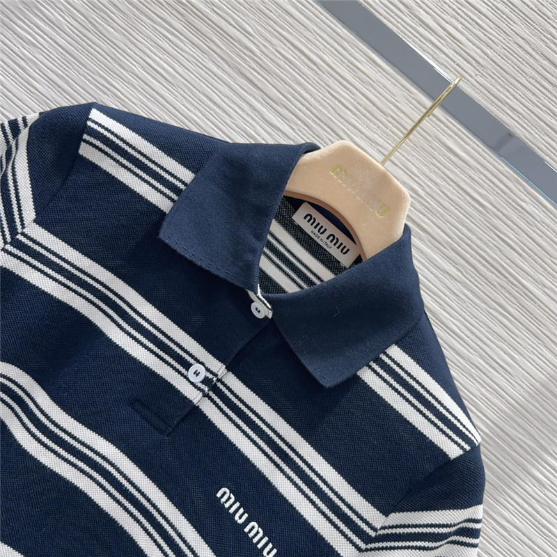 M1um1u contrast striped polo top replica d&g clothing