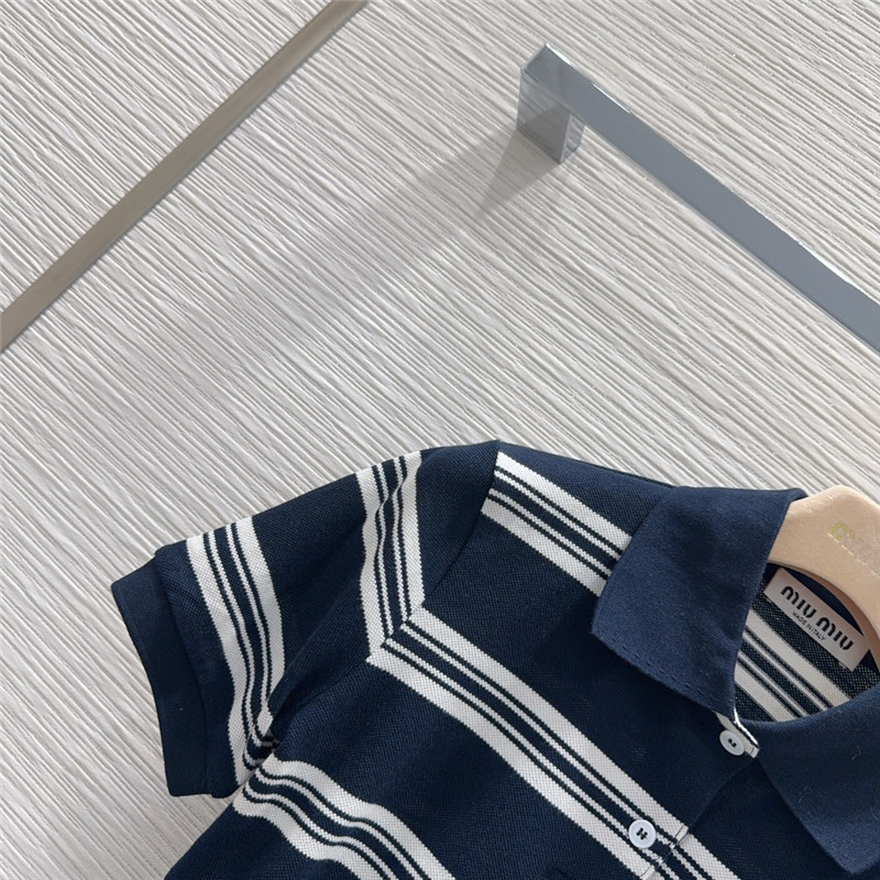 M1um1u contrast striped polo top replica d&g clothing