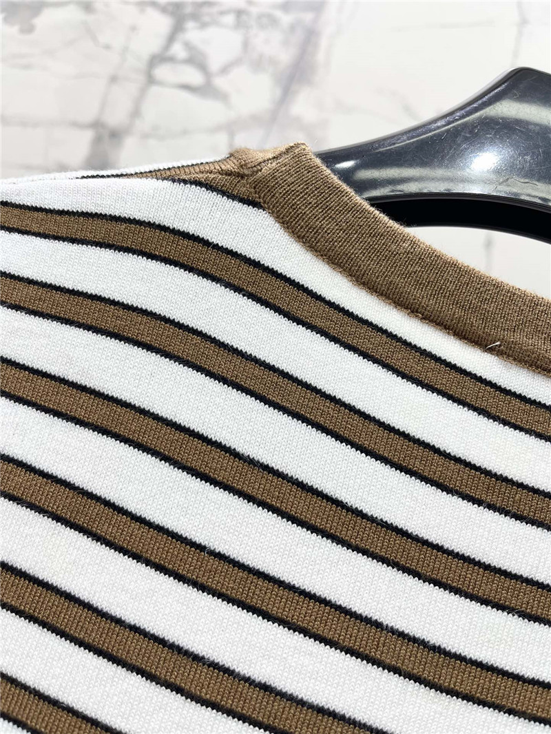 Y51 round neck classic striped knitted short sleeves replica clothes