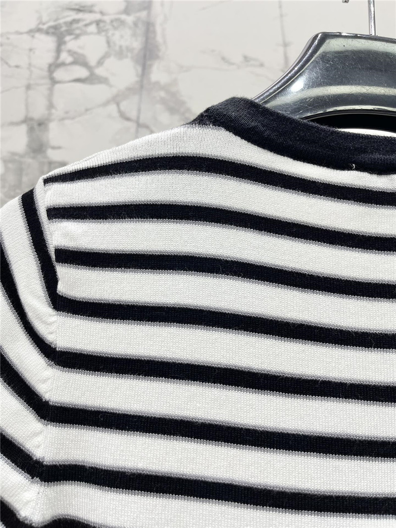 Y51 round neck classic striped knitted short sleeves replica clothes