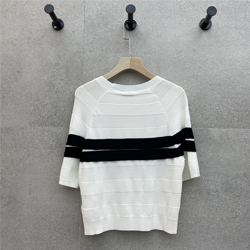 Ch**el round neck striped short sleeve replica clothing sites