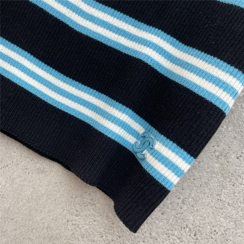 Ch**el contrast striped knitted vest replicas clothes
