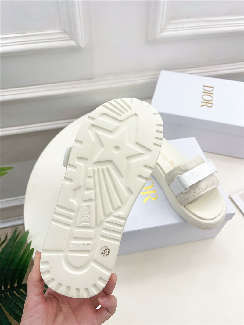 Dio(r)evolution Slide Glitter Tech White Quilted Leather