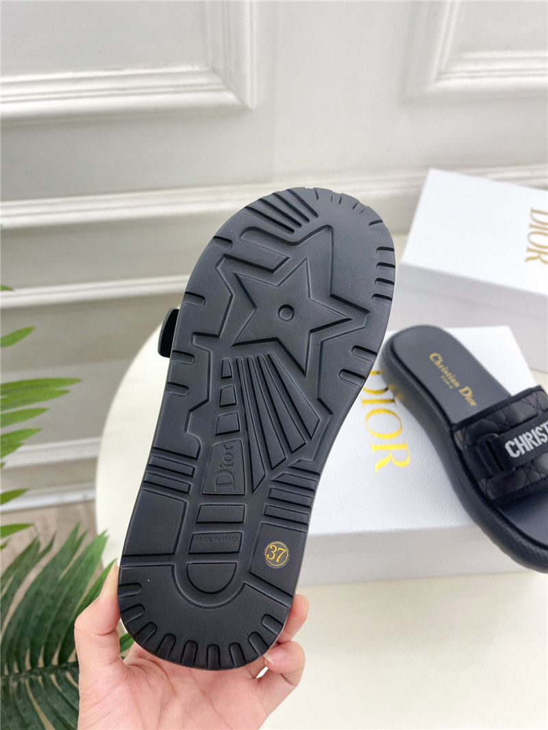 Dio(r)evolution Slide Glitter Tech Black Quilted Leather