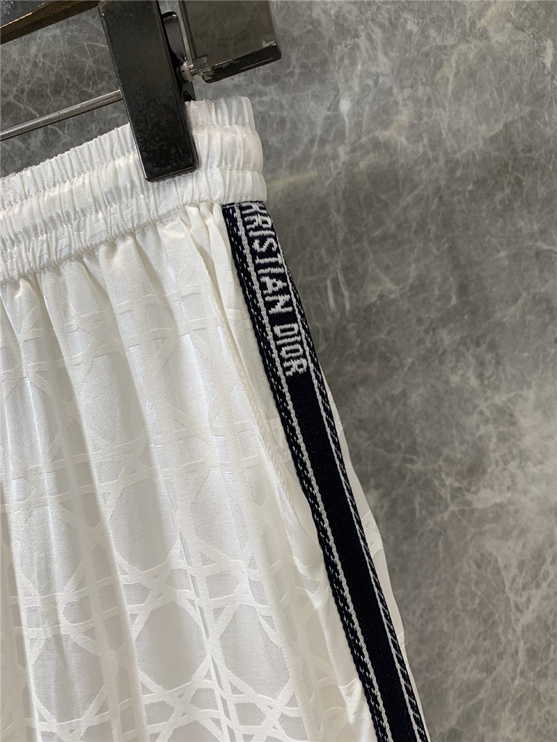 D10r oblique white jacquard velvet wide-leg pants