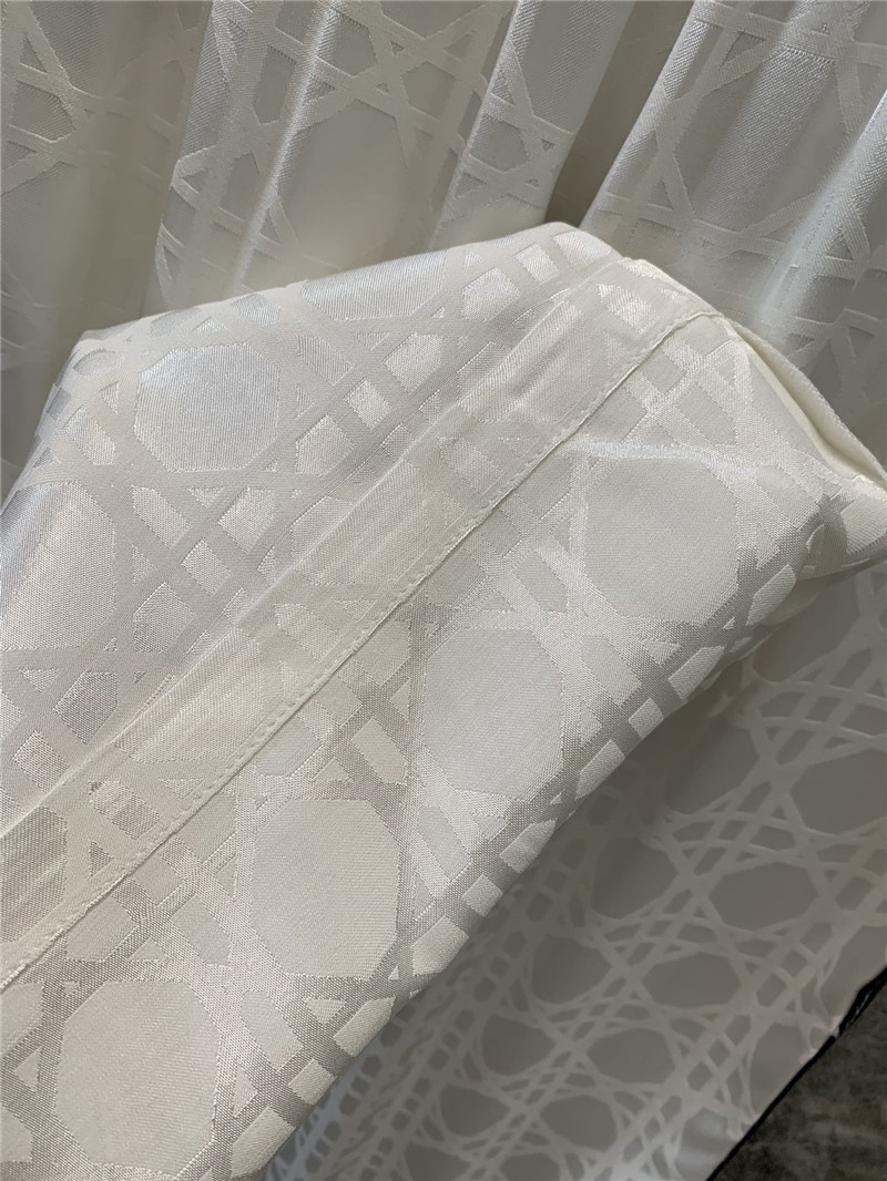 D10r oblique white jacquard velvet wide-leg pants