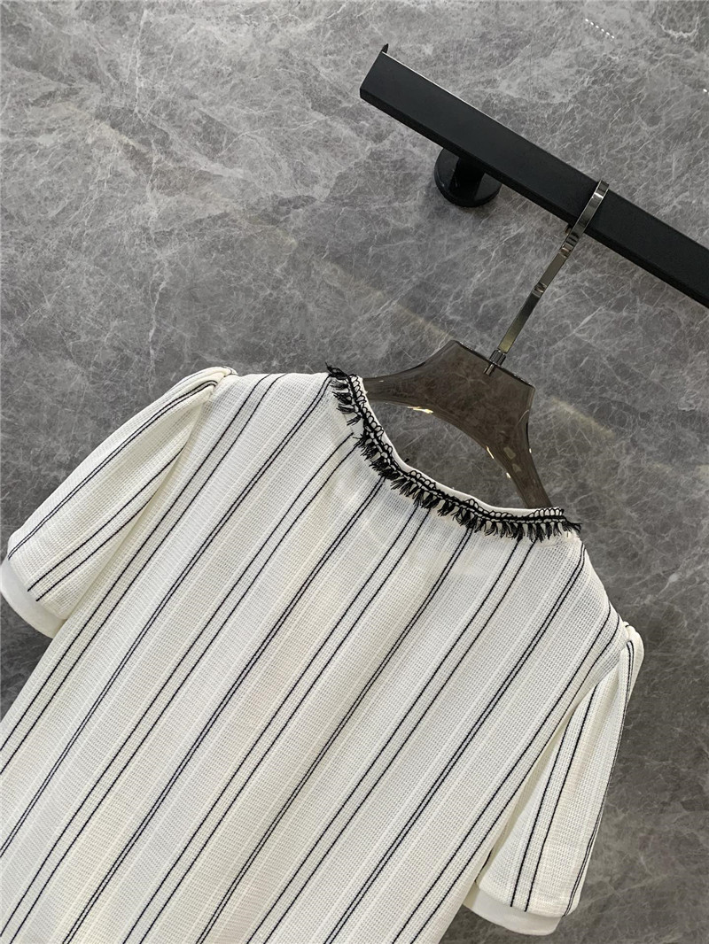 M1um1u vertical striped short-sleeved top replica designer clothes