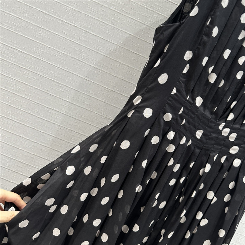 Vanitoo polka dot print silk-cotton dress replica clothes