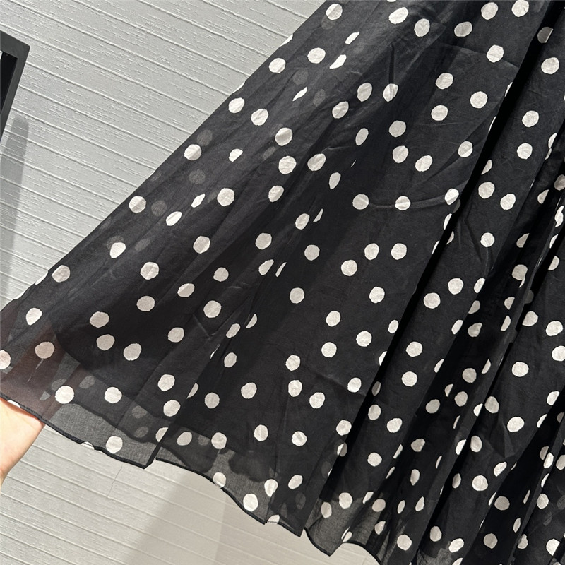 Vanitoo polka dot print silk-cotton dress replica clothes