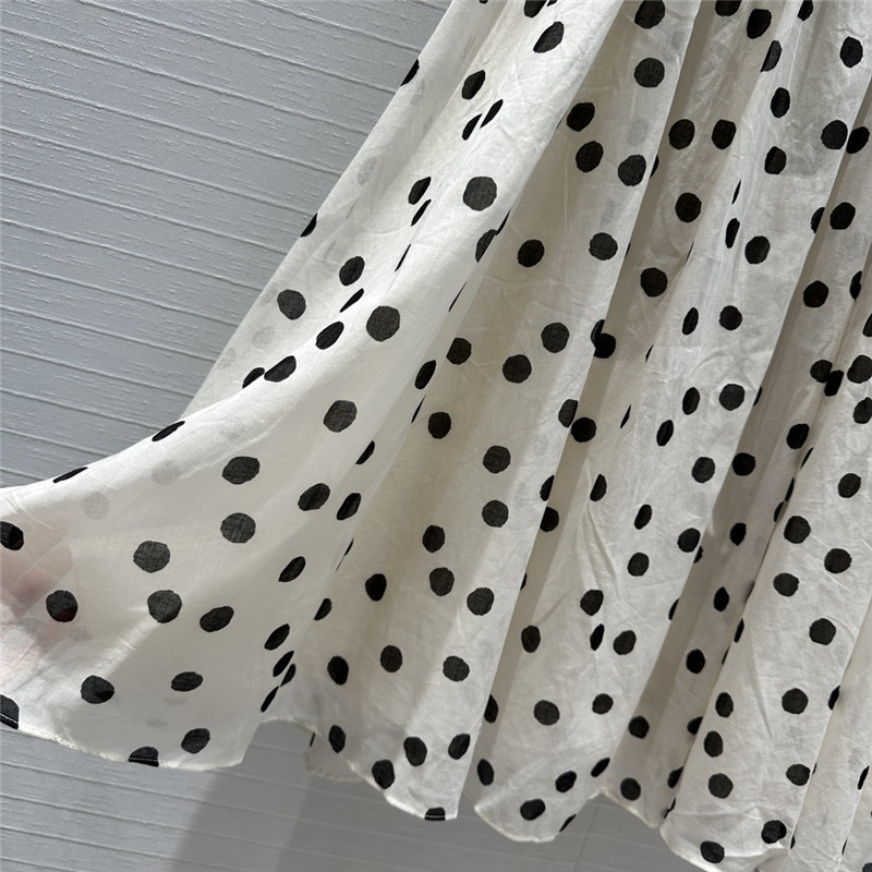 Vanitoo polka dot print silk-cotton dress replica clothes