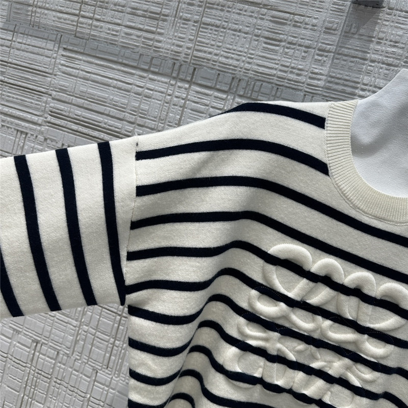 L0ew* 3d embossed logo intarsia striped sweater replica clothing