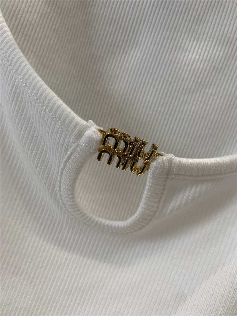 M1um1u letter hardware button hollow vest replicas clothes