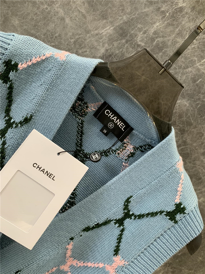 Ch**el knitted v-neck vest replica designer clothes