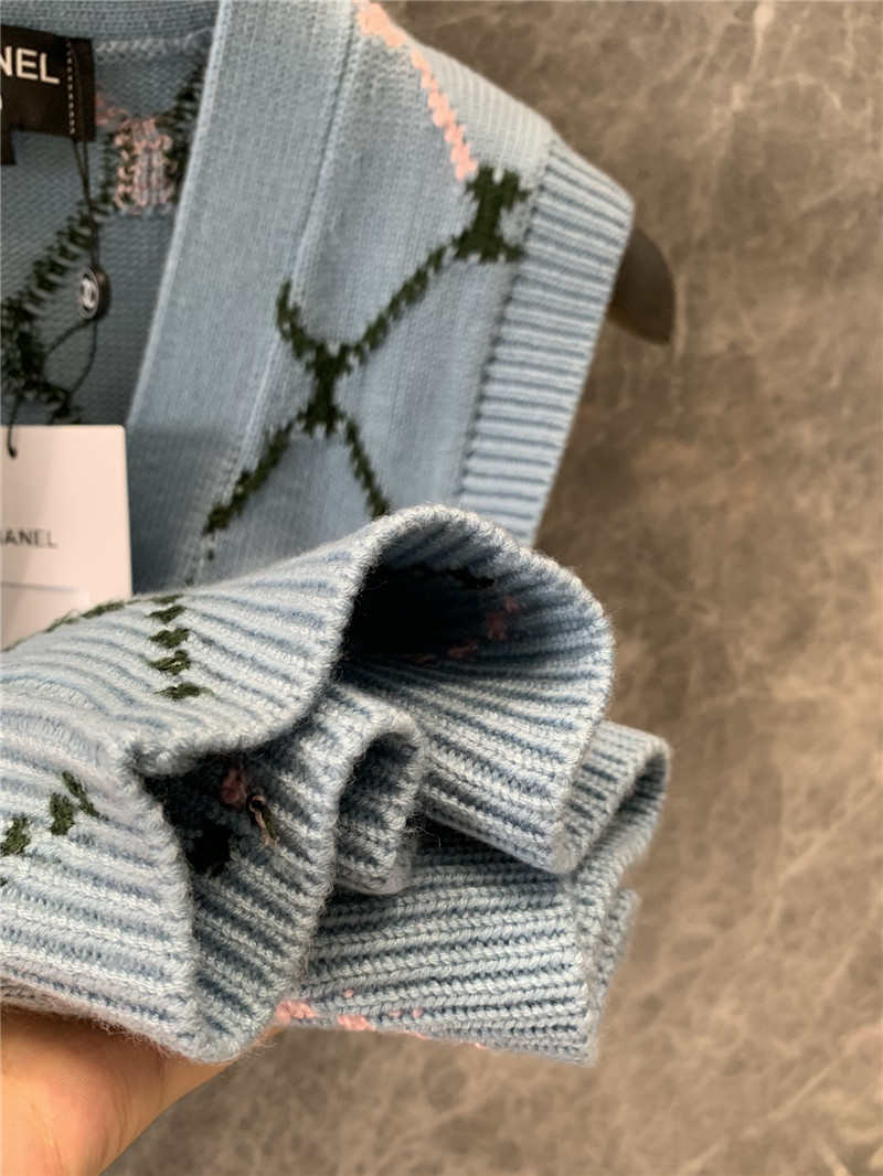 Ch**el knitted v-neck vest replica designer clothes