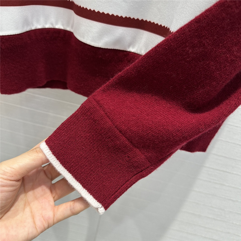 H**me5 saddle print pattern patchwork knitted top replica clothes