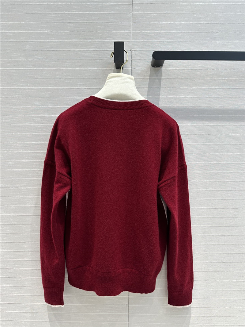 H**me5 saddle print pattern patchwork knitted top replica clothes