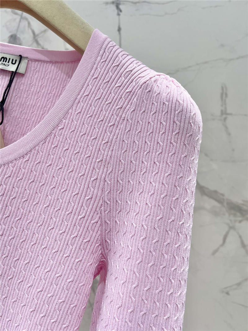 M1um1u slim knitted long-sleeved replica clothes