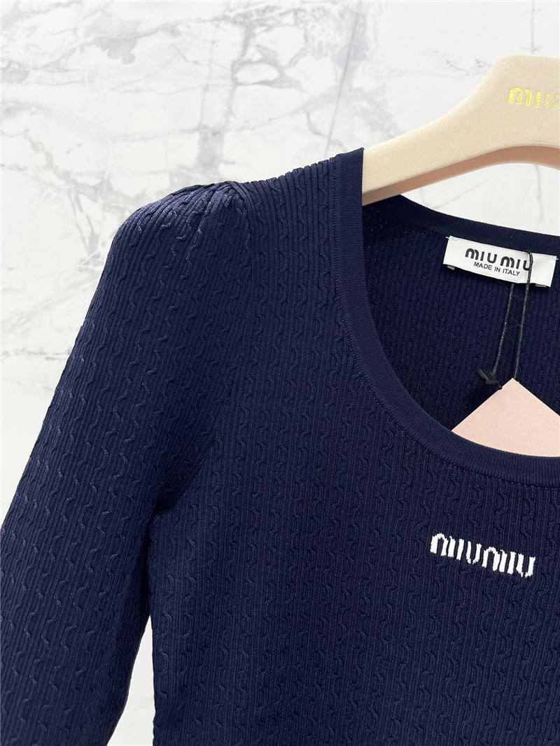 M1um1u slim knitted long-sleeved replica clothes