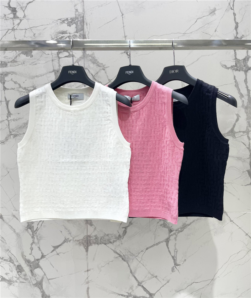 F**di double f letter knitted vest replica d&g clothing