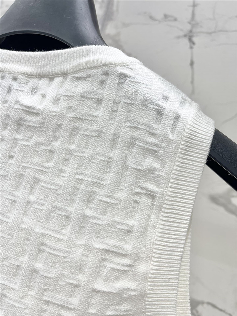 F**di double f letter knitted vest replica d&g clothing