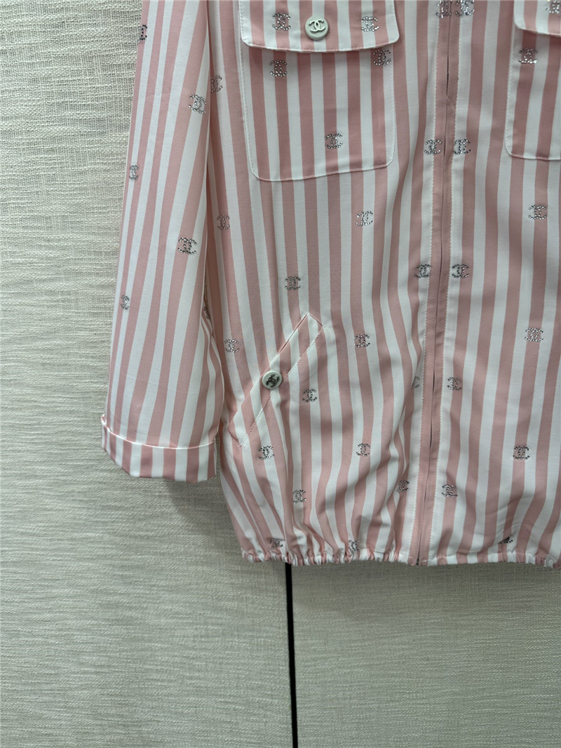 Ch**el vertical striped lapel hooded jacket replica d&g clothing