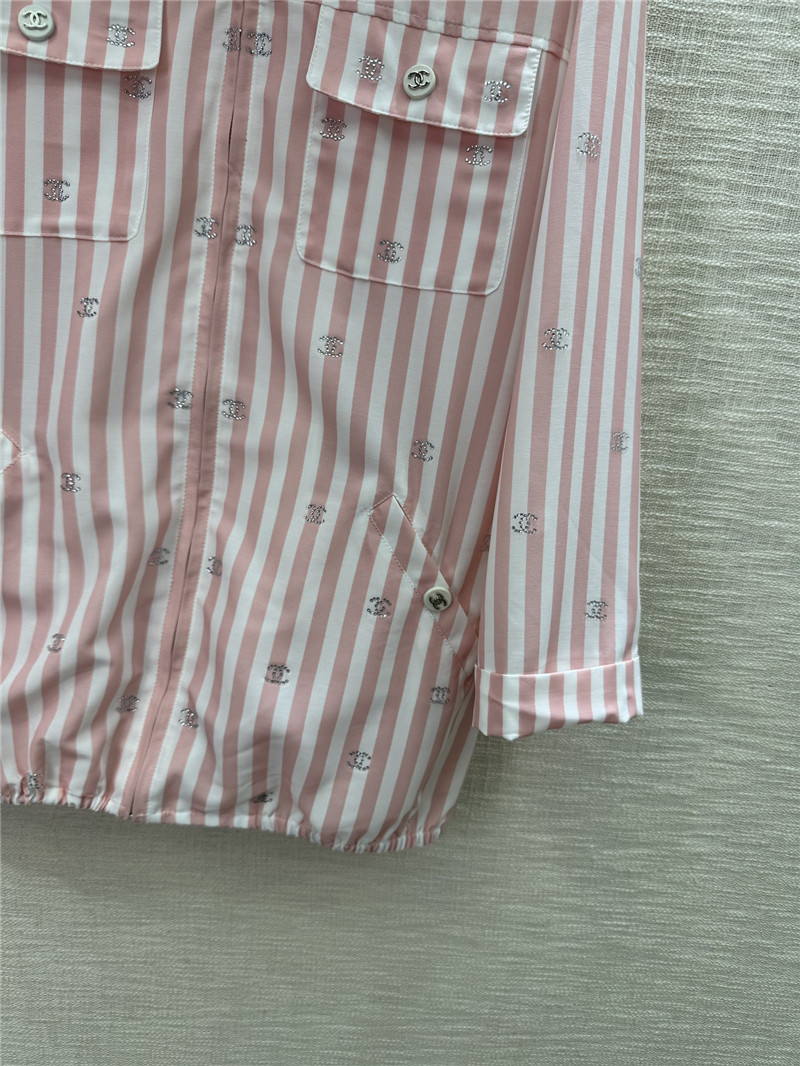 Ch**el vertical striped lapel hooded jacket replica d&g clothing