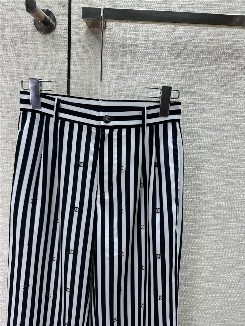 ch**el hot D1am0nd double c striped trousers replicas clothes