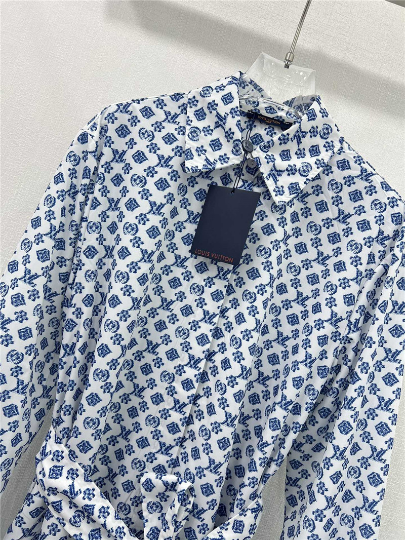 l0vis Vvtt0n lv new blue flower long dress replica clothes