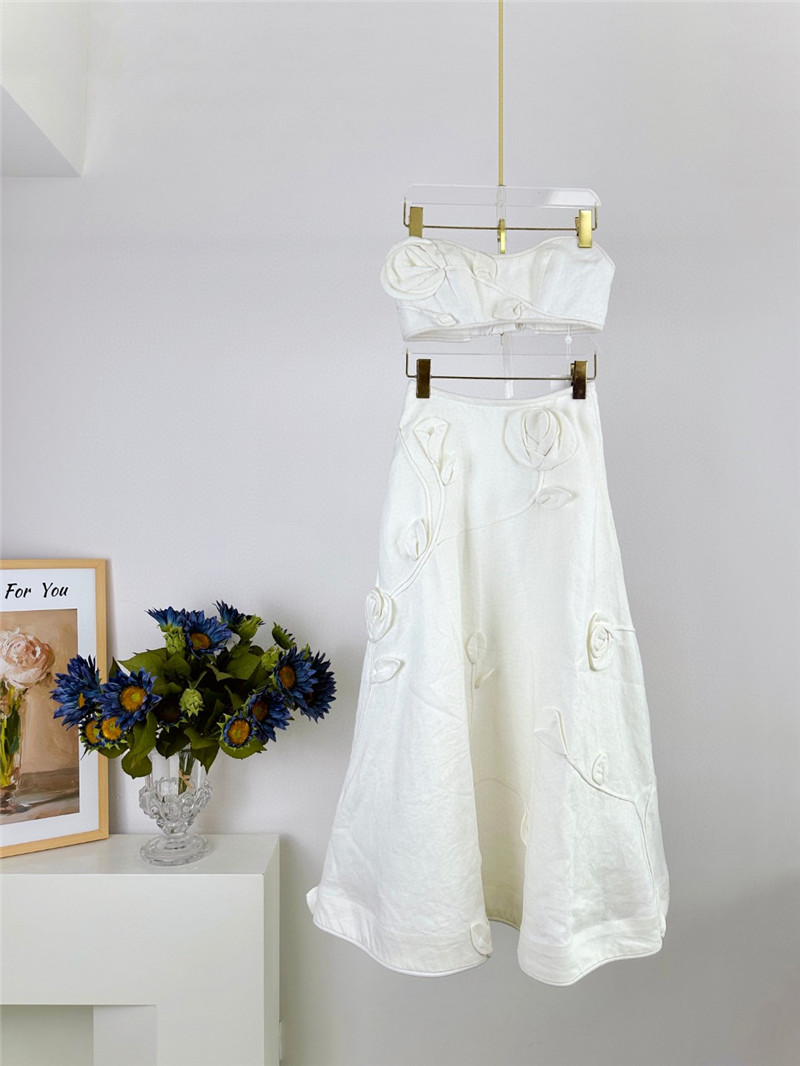 zimm 3D rose detail wide skirt replicas clothes