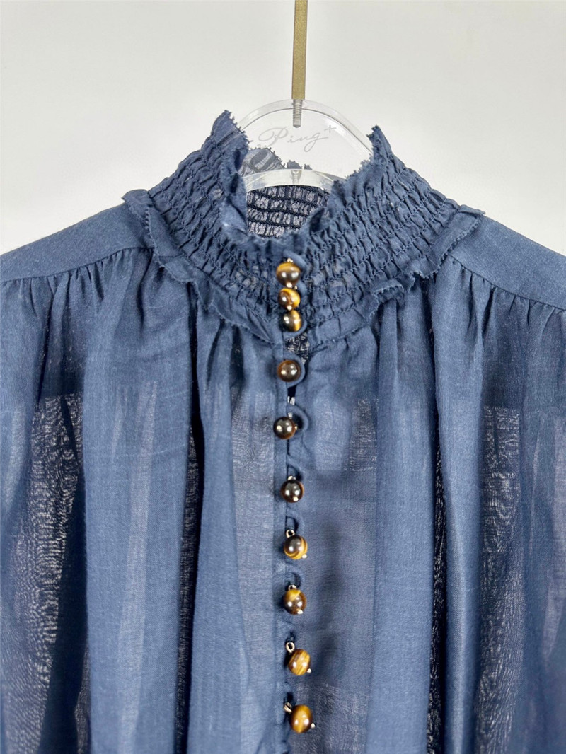 zimm high collar lantern sleeve mini dress replicas clothes