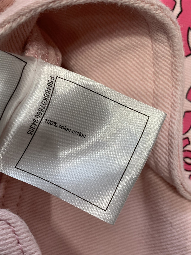 Ch**el love double c print denim overalls replica clothing