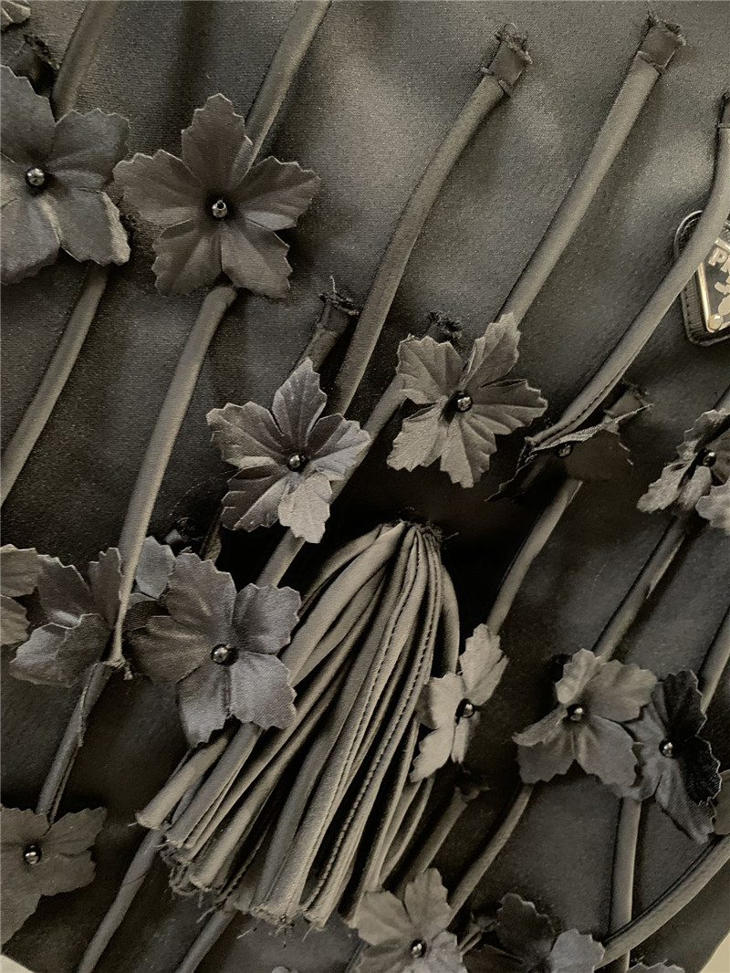 Pra*a beaded bow flower a-line skirt replica d&g clothing