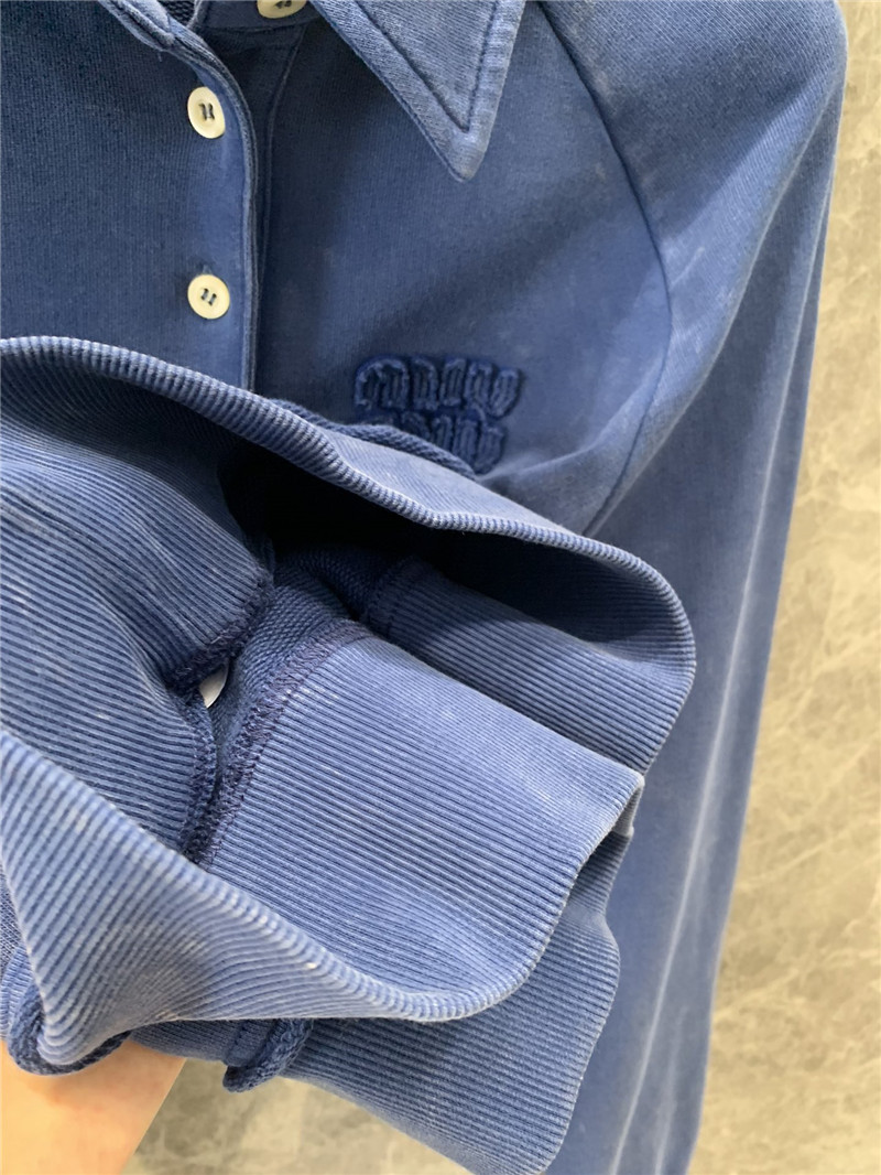 M1um1u blue sports casual style sweater replicas clothes